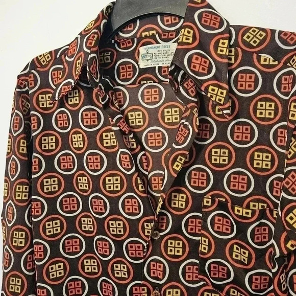 K Mart Vintage 70's Permanent Press Button Down EUC - Picture 5 of 9